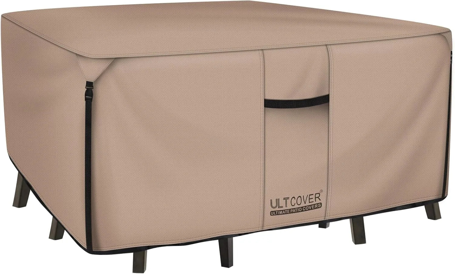 Discount ULTCOVER Square Patio Heavy Duty Table Cover " 600D Tough Canvas Waterproof Outdoor Dining Table and Chairs General Purpose Furniture Cover Size
