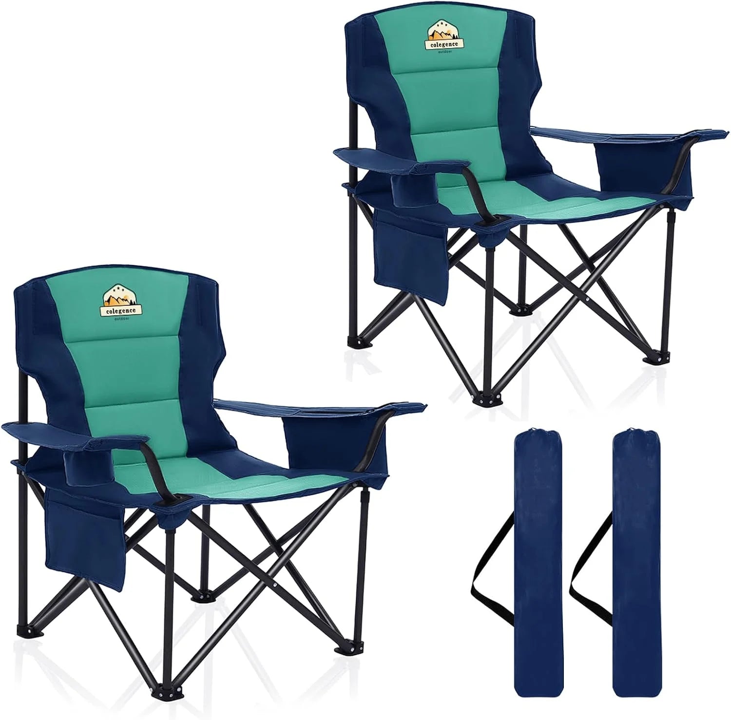 Discount Oversized Heavy Duty Camping Chairs 2 Pack, 450 LBS Support Extra Wide Folding Portable Outdoor Chair - Image 14