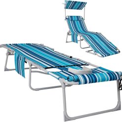 Discount WEJOY Folding Tanning Chair with Face Hole, 5-Position Face Down Beach Lounge Chair for Sunbathing
