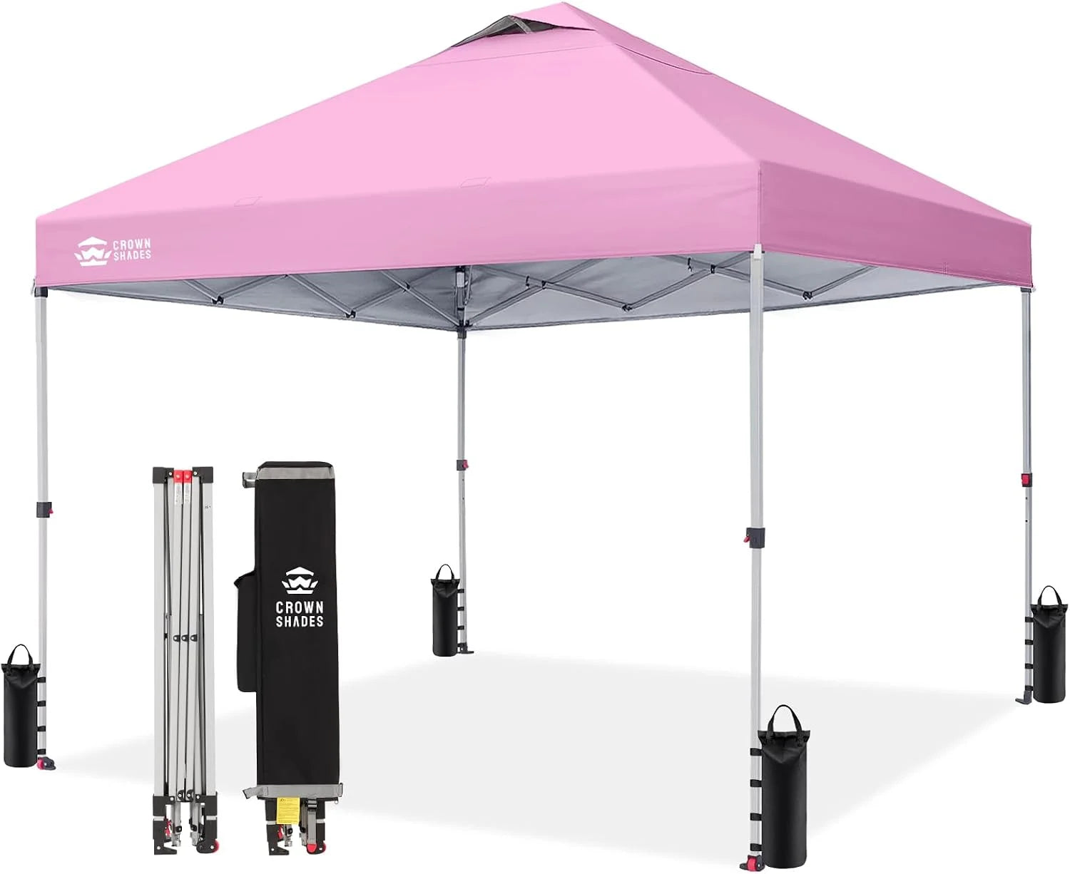 Discount CROWN SHADES 10×10 Pop Up Canopy, Patented CenterLok One Push Tent Canopy, 8 Stakes, 4 Ropes (10×10 - Image 18