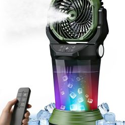 Lumi Discount Misting Fan with Remote, 2L Water Tank & 2 Spray Modes, 30000mAh Rechargeable Outdoor Cooling Fan