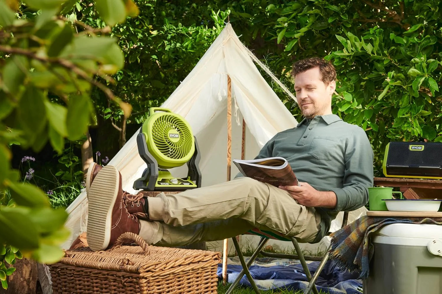 Lumi Discount RF18-0 18V ONE+ Cordless 3-Speed Whisper Fan (Bare Tool), Hyper Green, PCL811B - Image 4