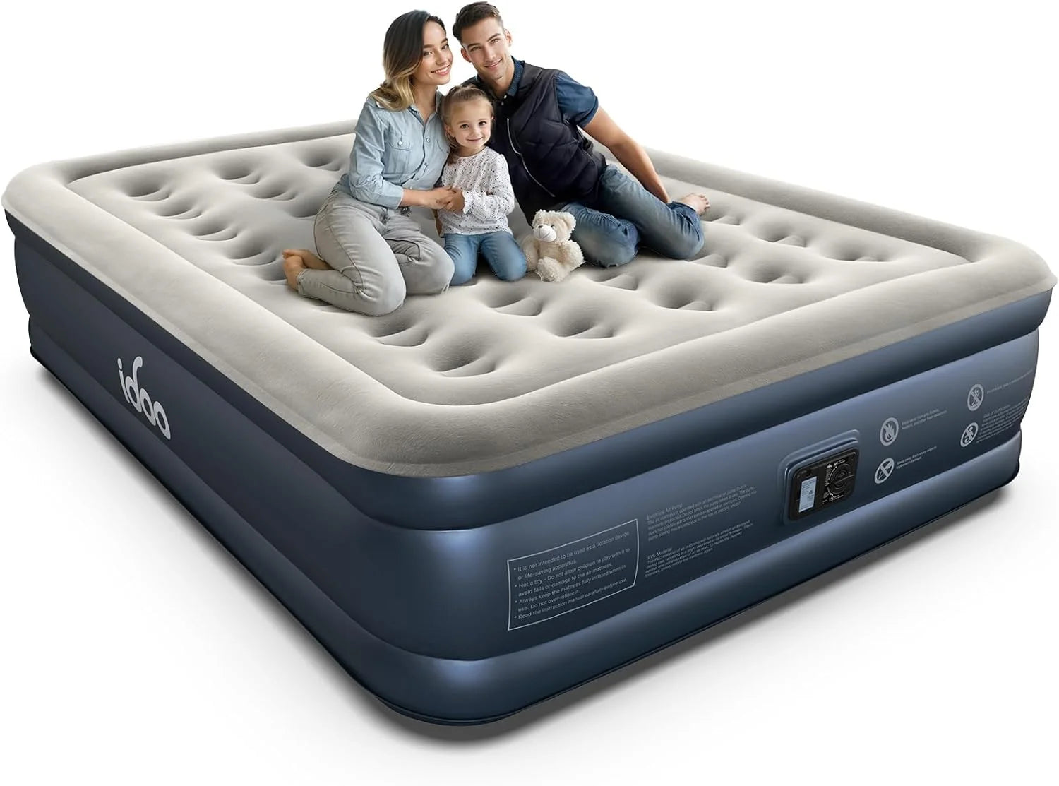Lumi Discount Queen Air Mattress with Built in Pump, 18 Raised Comfort Inflatable Blow up Mattress, Upgraded Support Structure - Image 4