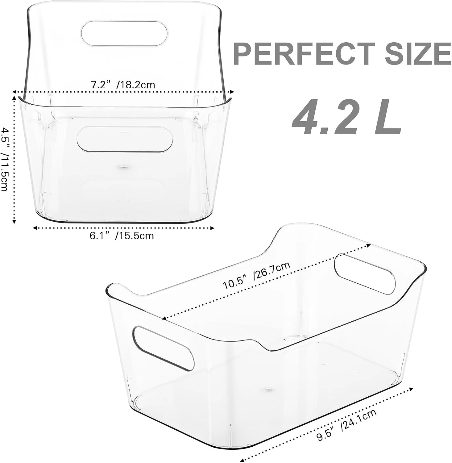 Discount Plastic Storage Bins, Multi-Use Organizer Bins, Pantry Organizer, Clear Storage Containers for Home - Image 2