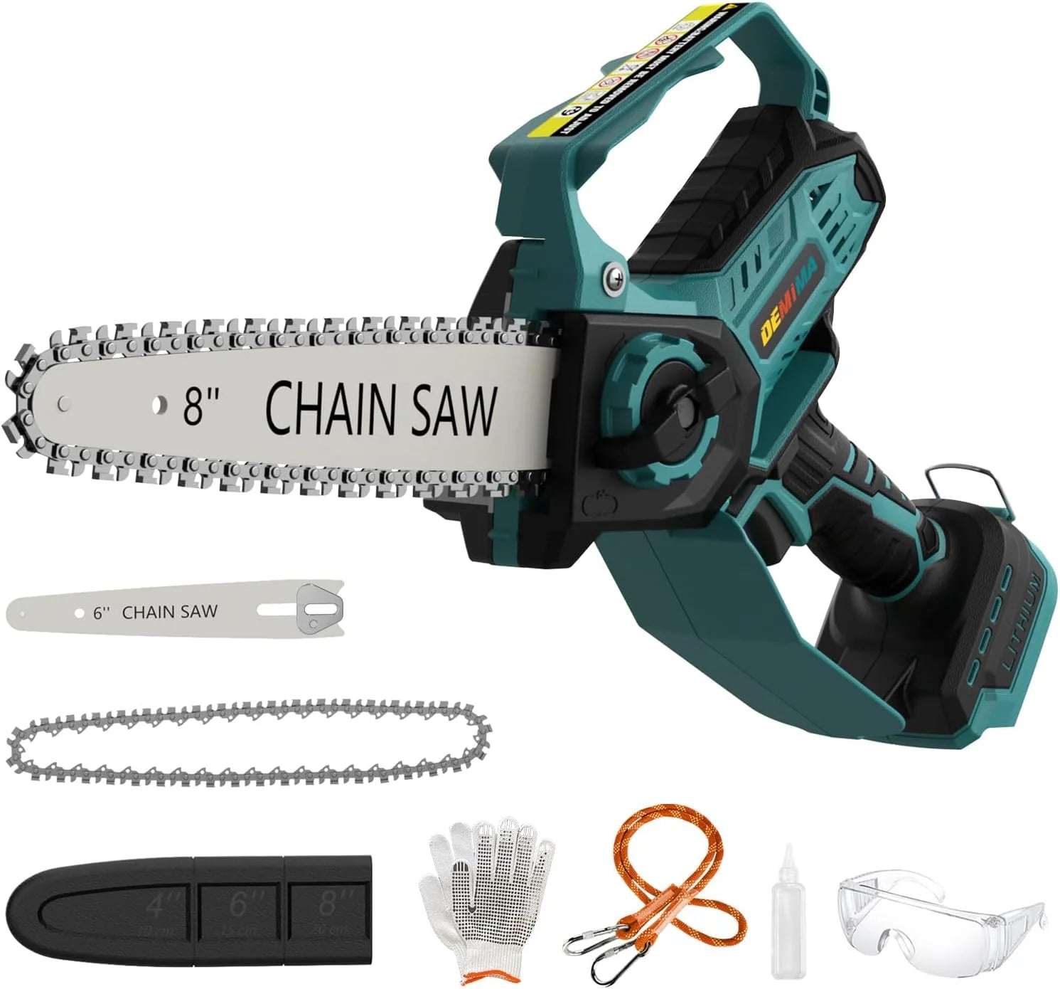 Lumi Discount Chainsaw for Milwaukee Battery, 8-Inch and 6-Inch 2-in-1 Cordless Electric Chainsaw with Brushless Motor and Auto-Oiler - Image 2