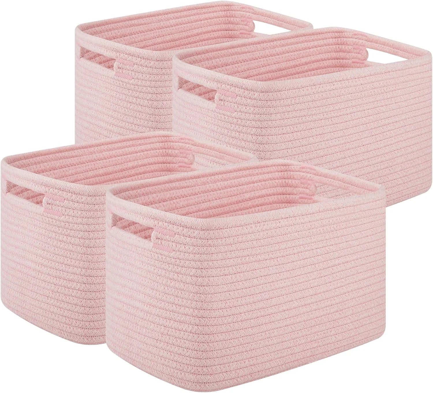 Discount 4Packs Natural Cotton Rope Storage Baskets for Organizing Toys, Clothes, Towels & Books, Soft Versatile Organizers - Image 5