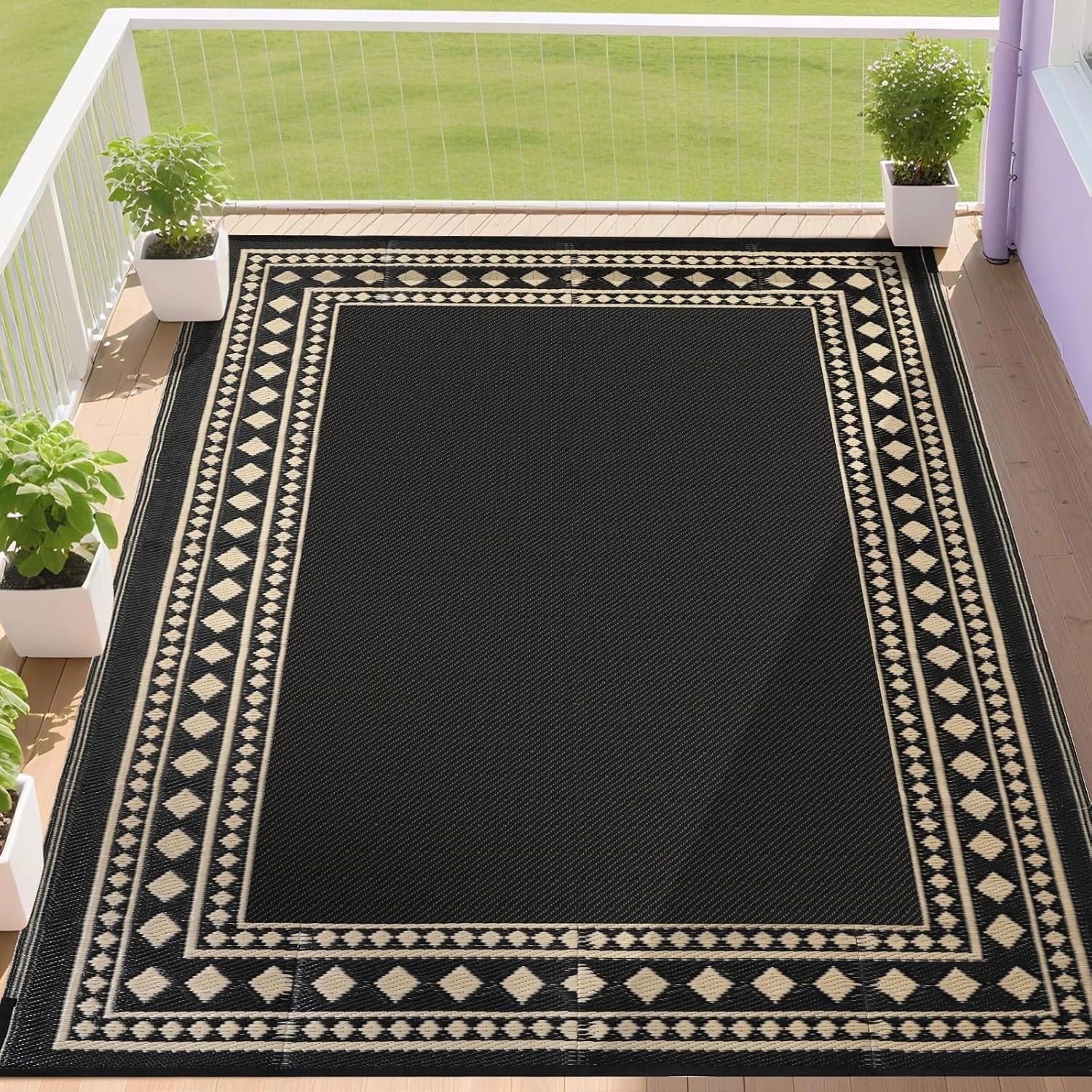 Discount RURALITY Outdoor Rugs 8"x10" Waterproof for Patios Clearance, Plastic Straw Mats for RV - Image 11