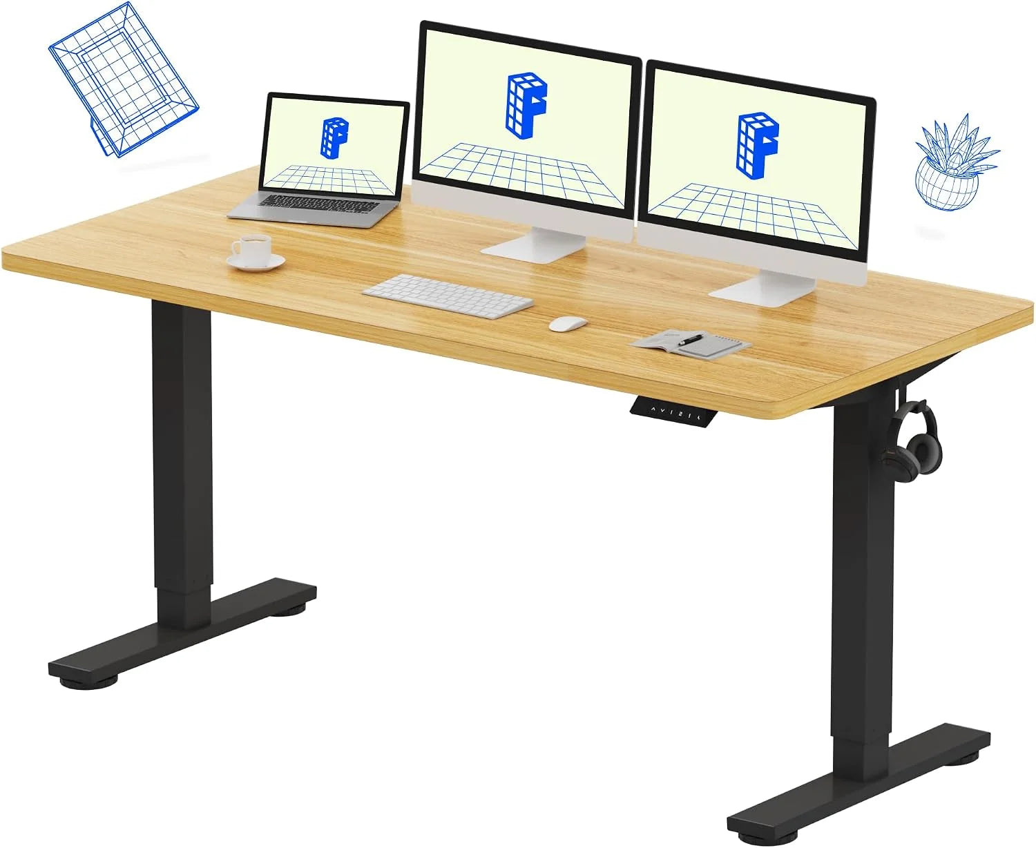 Lumi Discount FLEXISPOT EN1 One-Piece Standing Desk, Electric Adjustable with 4 Memory Presets, 176 LBS Capacity, 48x24 Black - Image 33