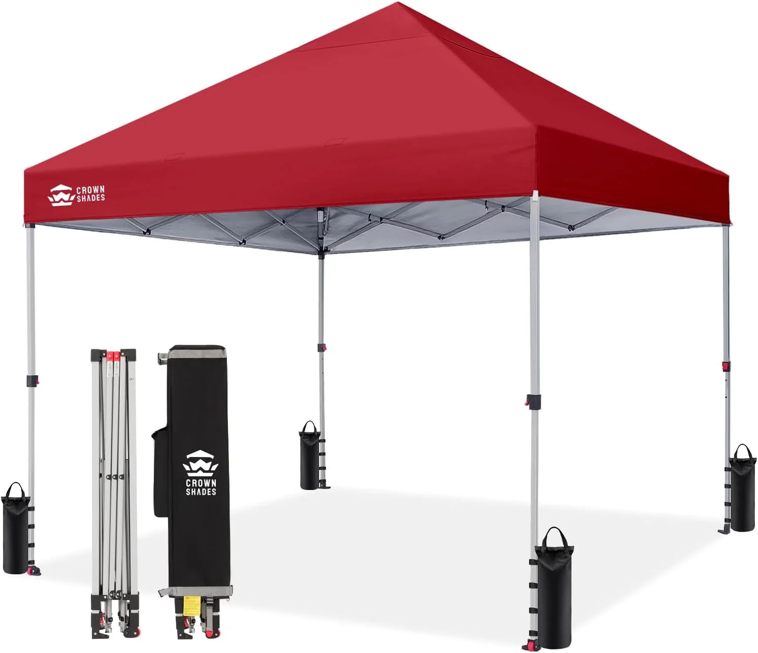 Discount CROWN SHADES 10×10 Pop Up Canopy, Patented CenterLok One Push Tent Canopy, 8 Stakes, 4 Ropes (10×10 - Image 14