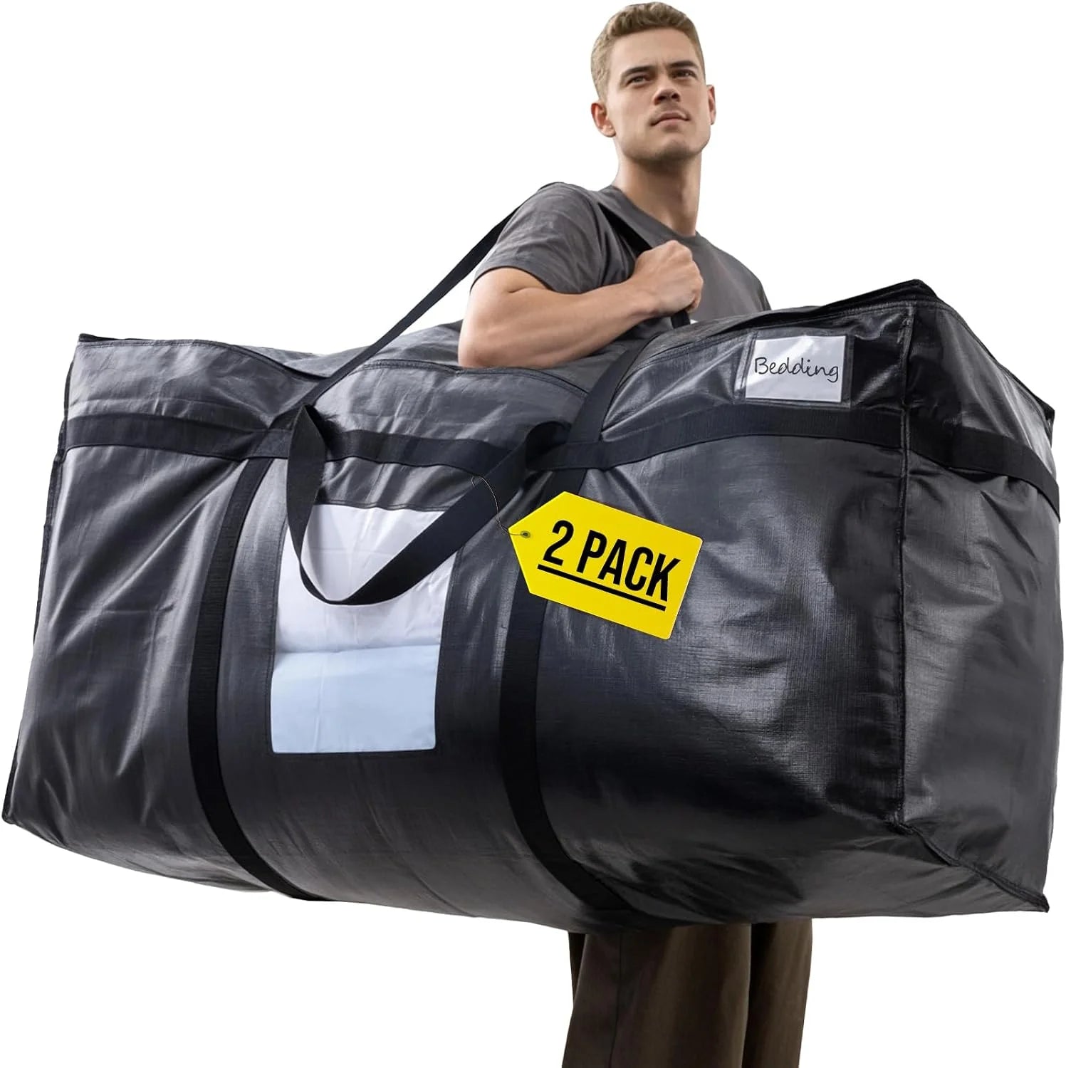 Discount TAILI 2 Pack 69 Gallon Extra Large Storage Bags with Visible Window,Blue - Image 5