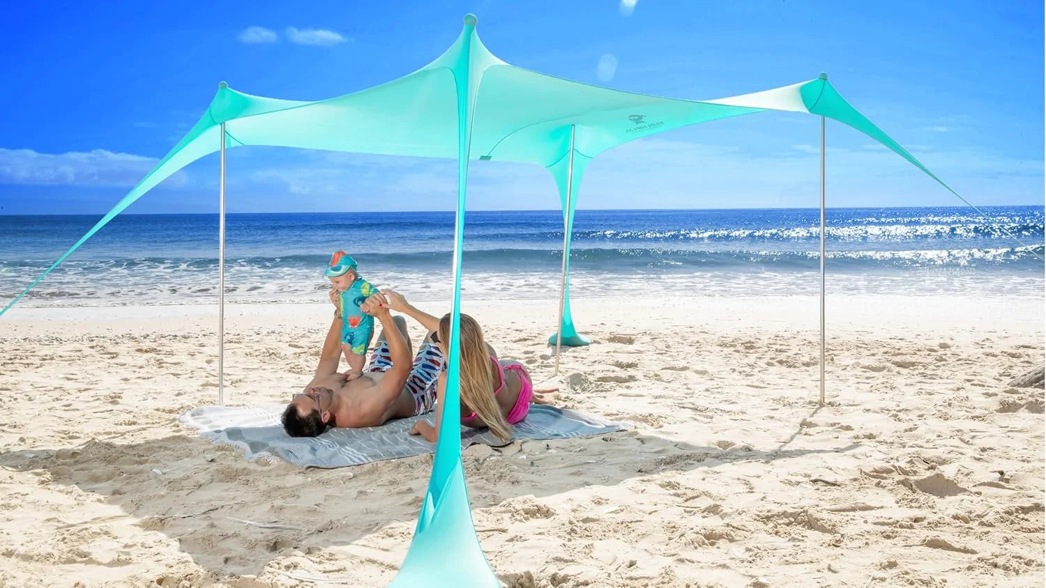 Discount Ninja Beach Tent Sun Shelter UPF50+, Easy Pop Up Beach Canopy
