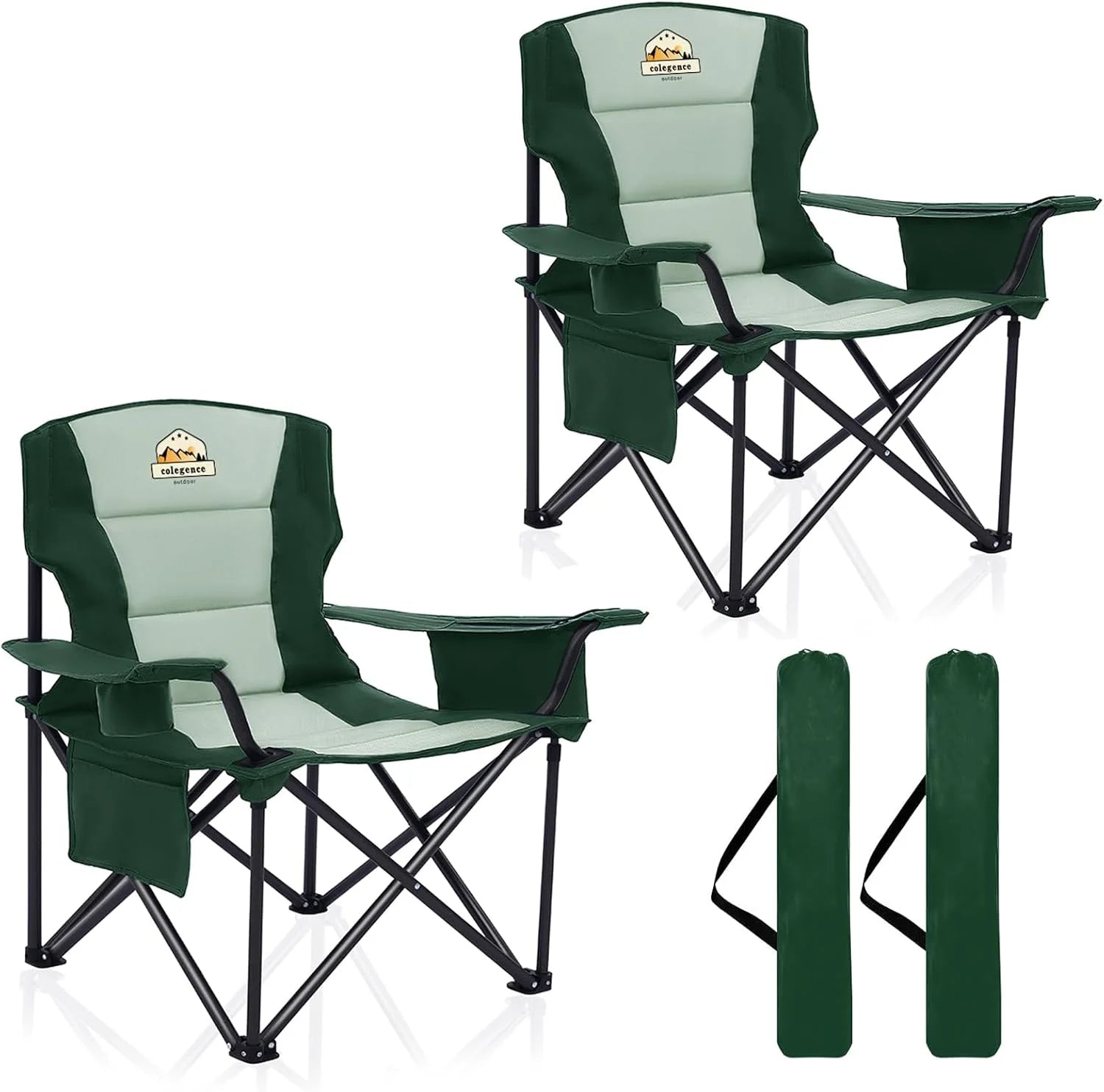 Discount Oversized Heavy Duty Camping Chairs 2 Pack, 450 LBS Support Extra Wide Folding Portable Outdoor Chair - Image 3