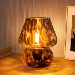 Alternative view of Discount ONEWISH Mushroom Lamp Small Vintage Table Lamp for Bedroom Nightstand, Dimmable