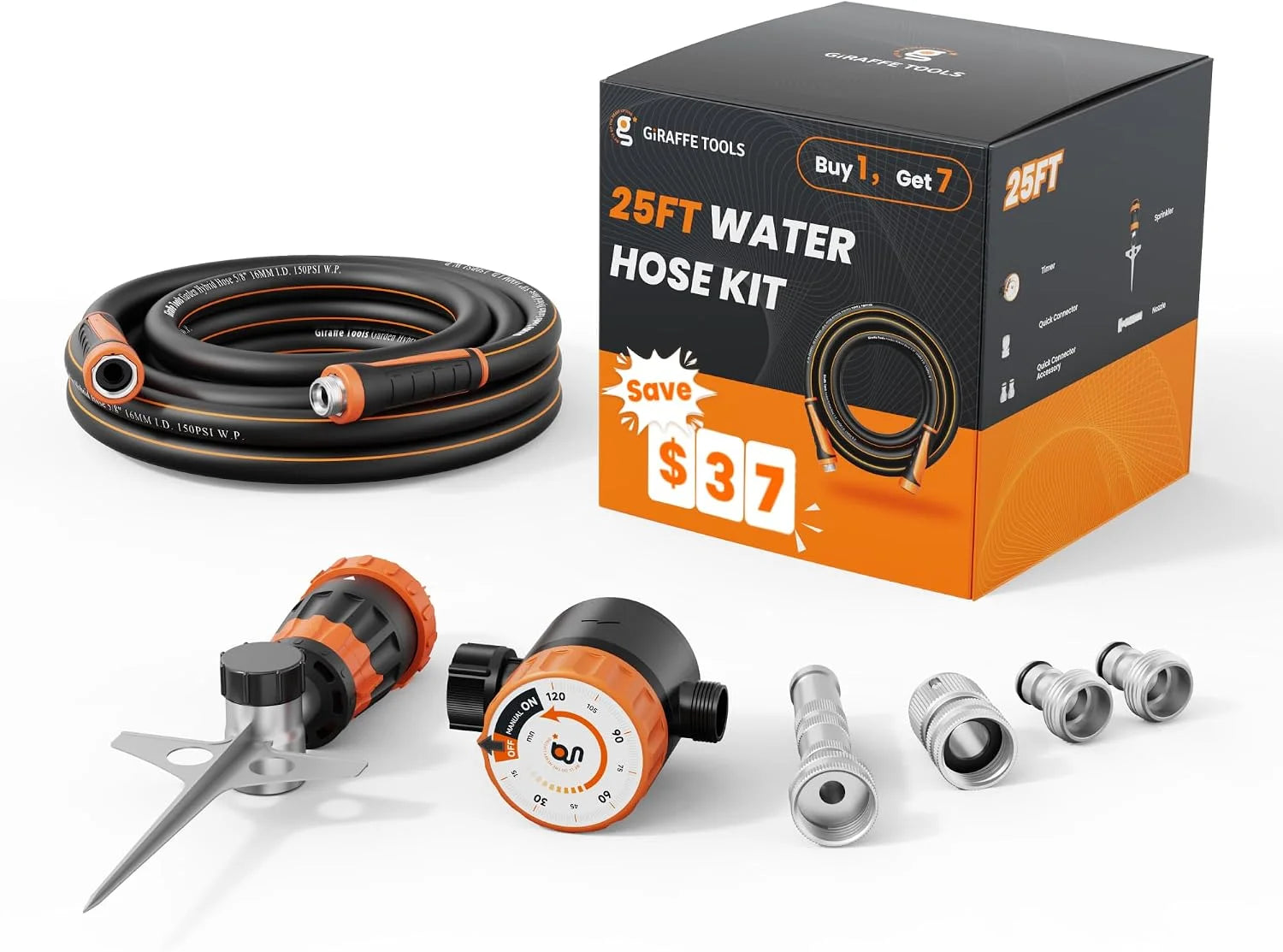 Lumi Discount Garden Hose 5/8, Water Hose Heavy Duty, 100ft Male to Female Fittings, Burst 600 PSI - Image 2