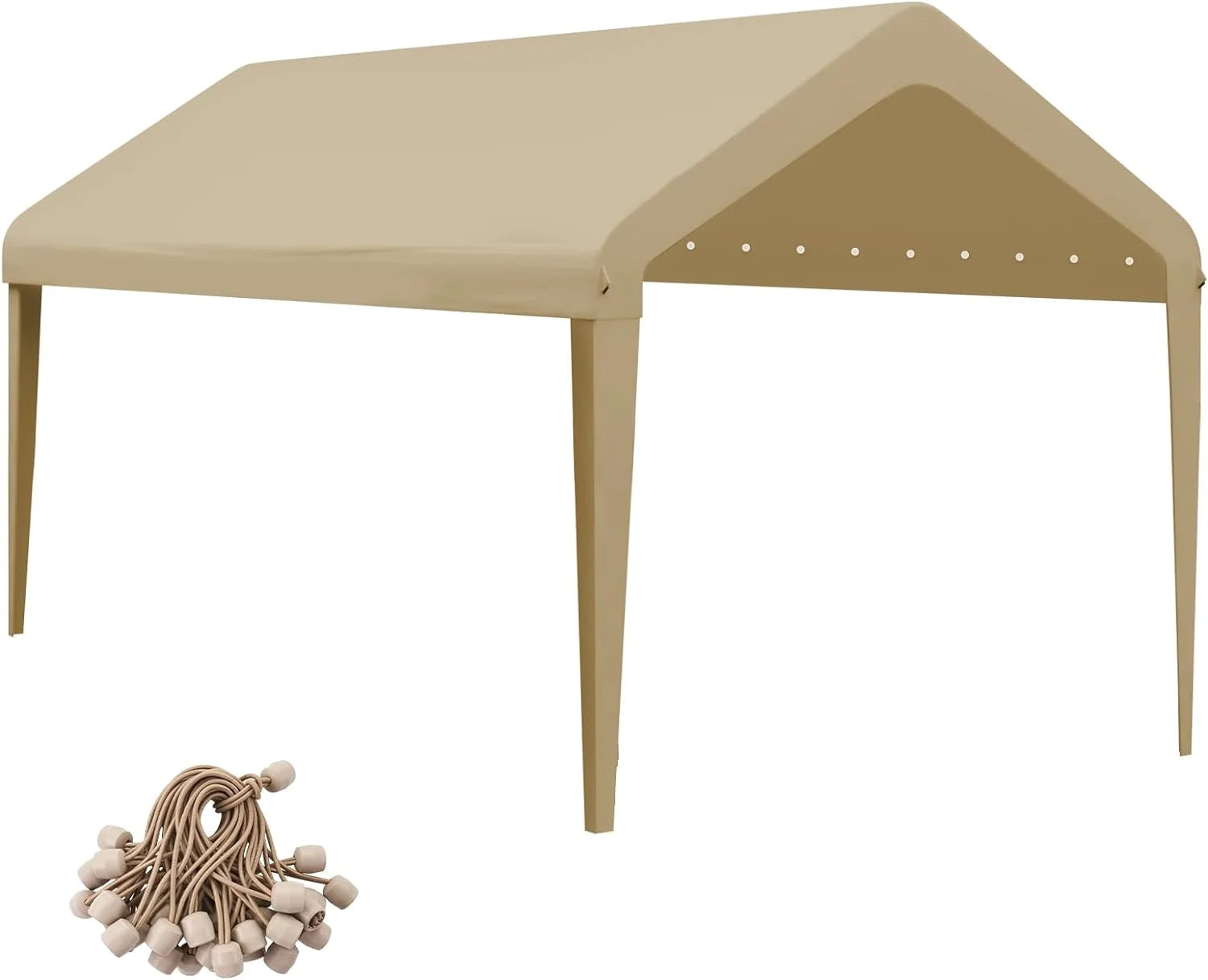 Discount 10×20 FT Car Canopy Replacement Cover, 800D Waterproof & UV, Beige - Image 3