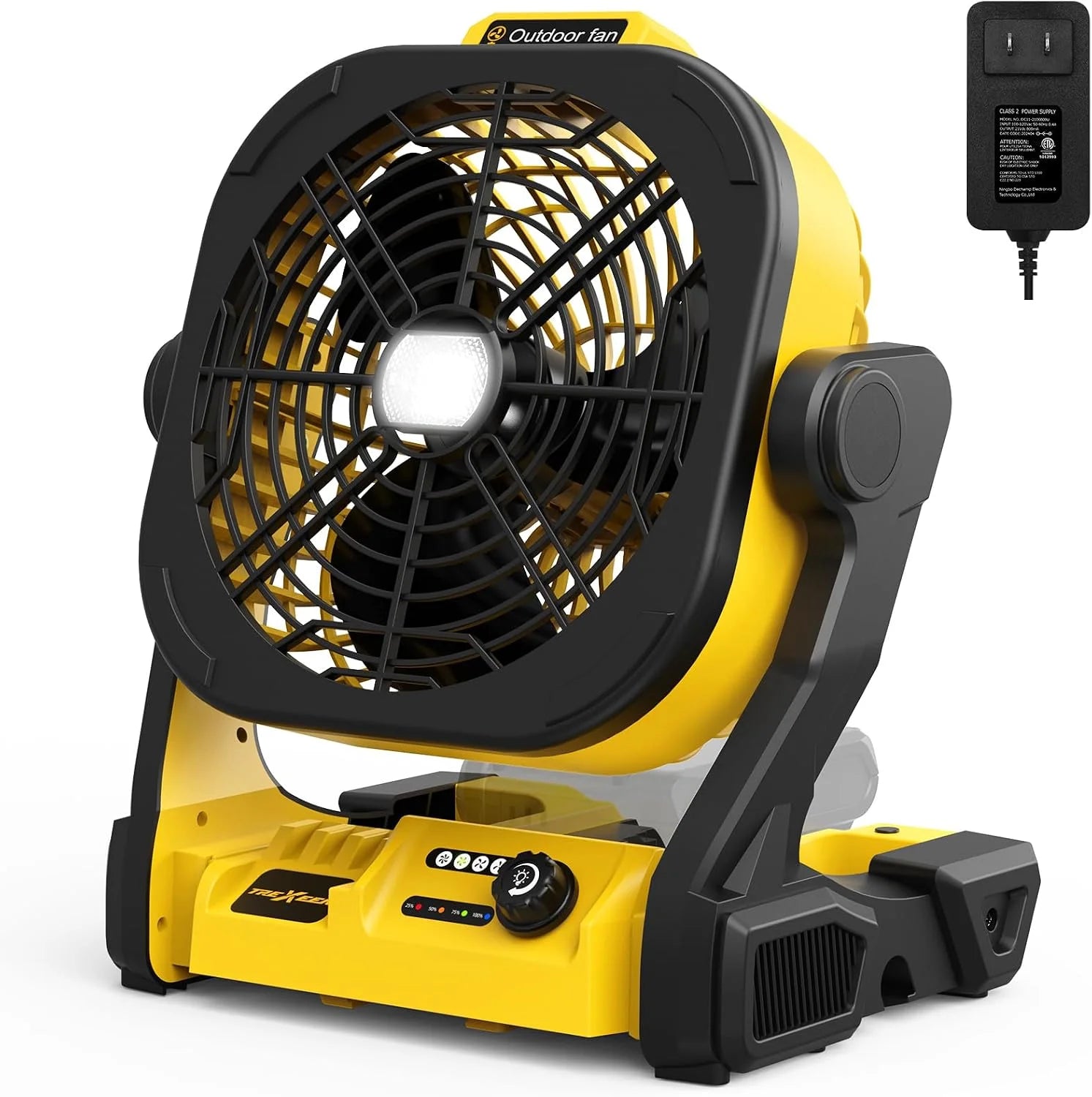 Discount Battery Operated Fan for Dewalt 20V Max battery, Portable Fan with AC Adapter & LED Lights, 4 Speeds & Hook