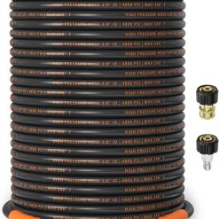 Alternative view of Discount 3/8 ID Pressure Washer Hose 50 ft, 4800 PSI Steel-Braided & Durable, Power Washer Hose with Swivel Quick
