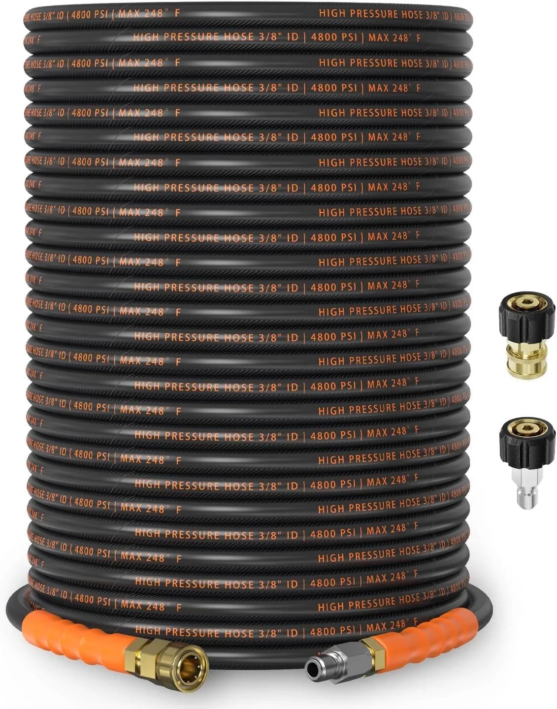 Lumi Discount 3/8 ID Pressure Washer Hose 50 ft, 4800 PSI Steel-Braided & Durable, Power Washer Hose with Swivel Quick - Image 2