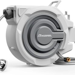 Alternative view of Lumi Discount HOZEREEL Retractable Garden Hose Reel 1/2x 110ft, UV Resistant Hose Reels, Any Length Lock 180° Swivel