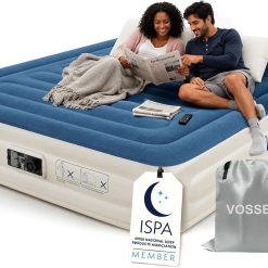 Alternative view of Discount Queen Air Mattress with Built-in Pump, 18" Raised Blow Up Mattress, Flocked Top Inflatable Mattress for Home