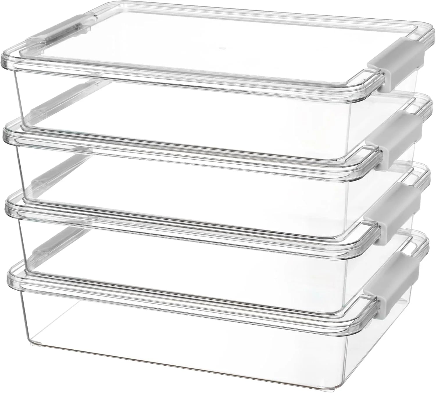 Discount 4 Pack 6 Qt Plastic Storage Bins with Lids, Clear Sensory Bins, Stackable Containers for Organizing School - Image 7