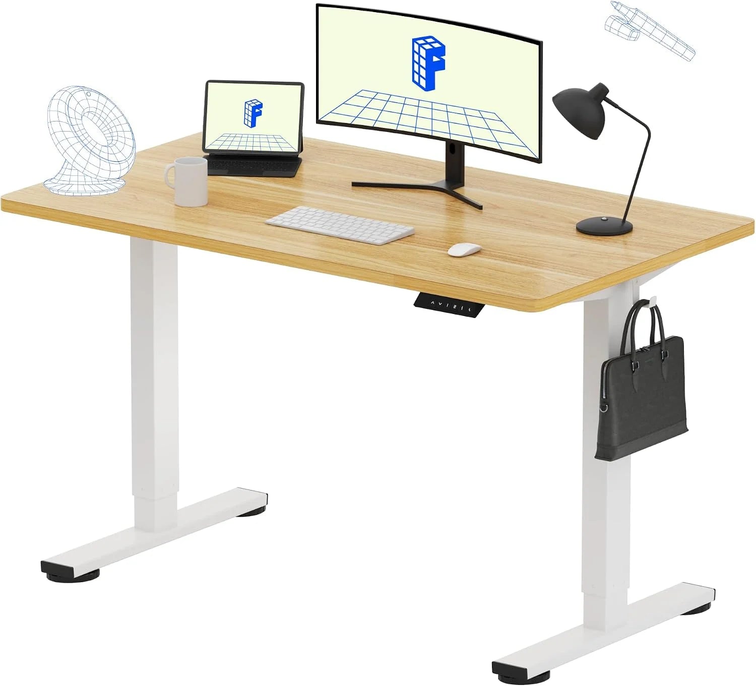 Lumi Discount FLEXISPOT EN1 One-Piece Standing Desk, Electric Adjustable with 4 Memory Presets, 176 LBS Capacity, 48x24 Black - Image 46