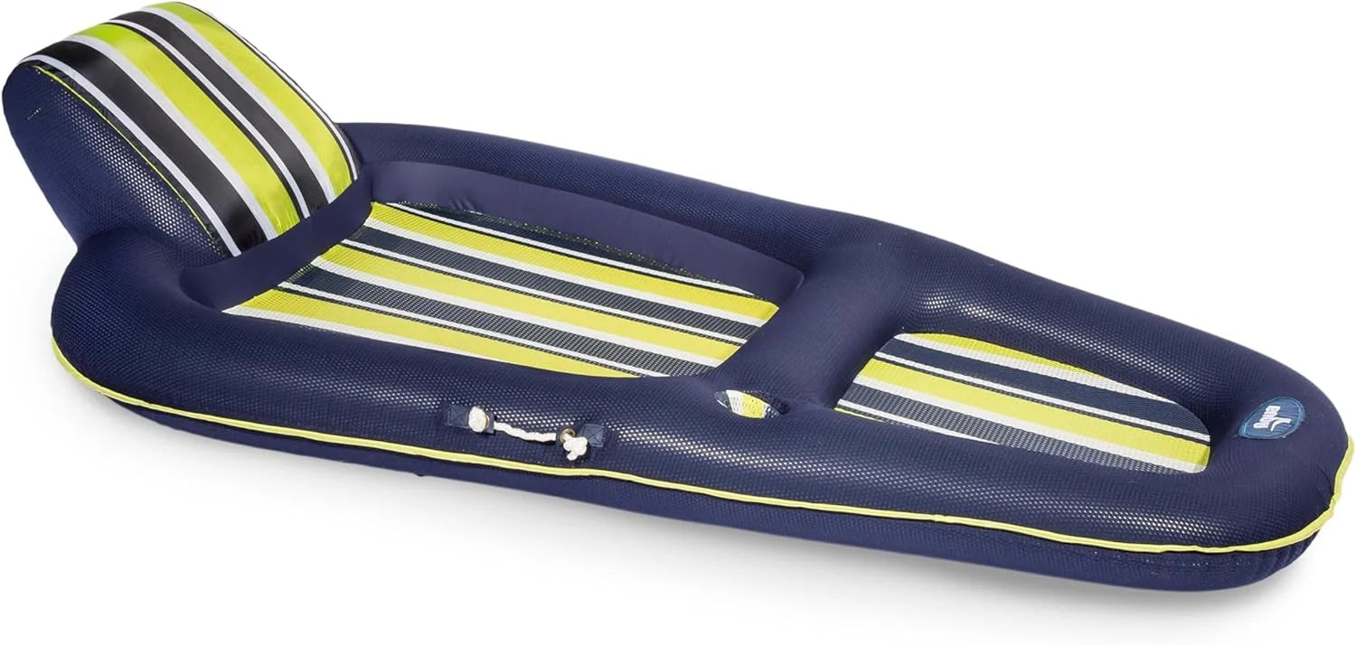 Lumi Discount Aqua Luxury Water Pool Lounge, Extra Large, Inflatable Pool Floats for Adults with Headrest - Image 4