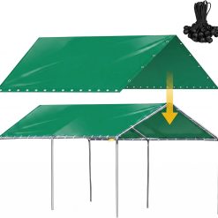 Discount 12 x 20 ft Heavy Duty Canopy Replacement Top, 50 Bungees, Grey