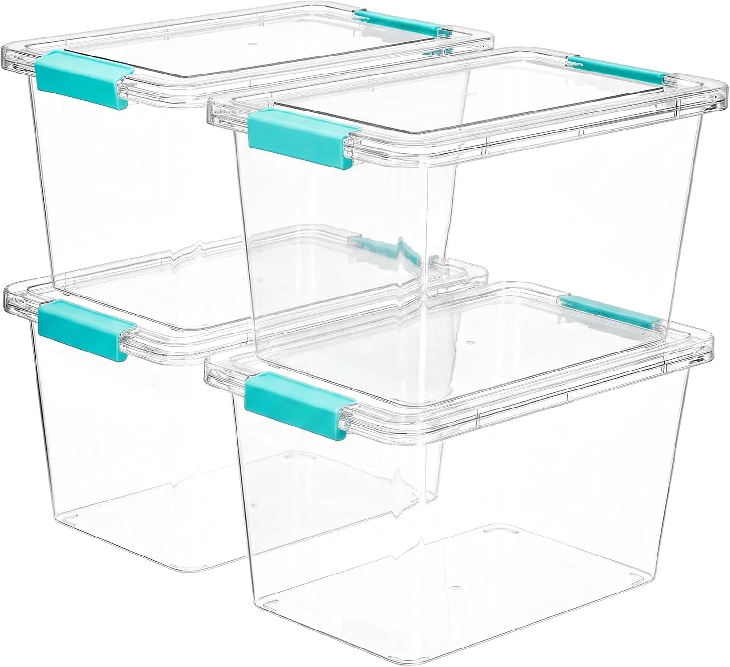 Discount 4 Pack 6 Qt Plastic Storage Bins with Lids, Clear Sensory Bins, Stackable Containers for Organizing School - Image 2