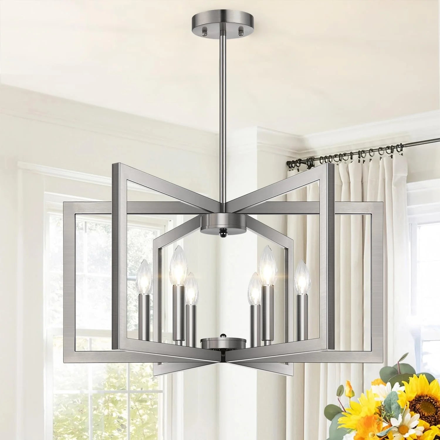 Discount 25-61 Height Adjustable Modern Matte Black Chandelier for Dining Room - Image 4