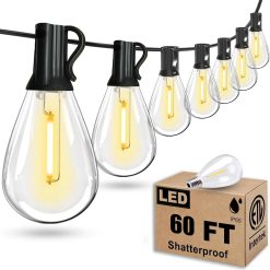Discount Tenmiro 200FT LED Outdoor String Lights with Remote, 74+2 Shatterproof Bulbs Dimmable Timing 3 Light Modes Outside Patio