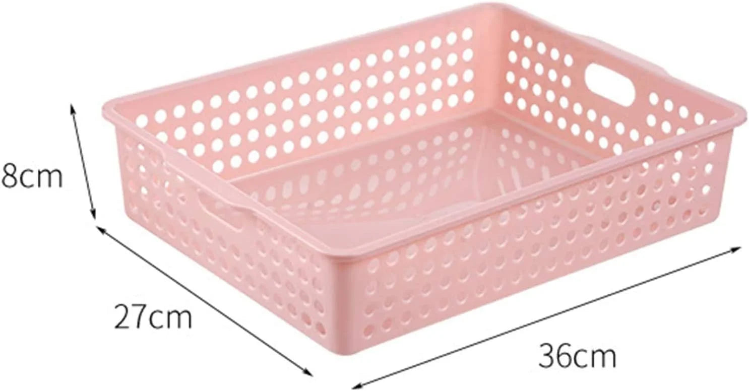 Lumi Discount Plastic Storage Baskets, Colorful Paper Organizer Baskets Plastic Shelf Bins with Handles, Classroom Office - Image 3