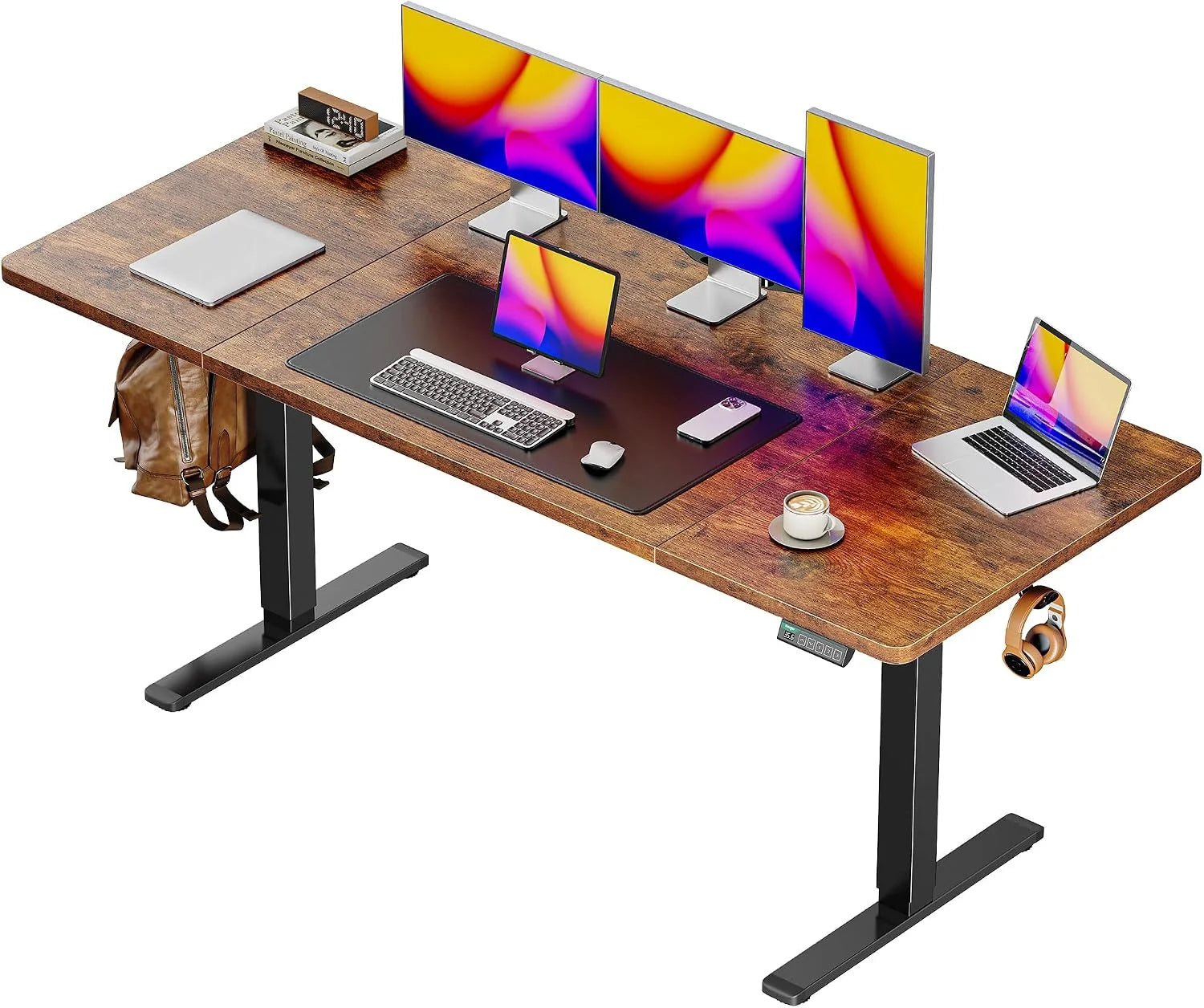 Discount 55 x 28 Large Electric Standing Desk, Height Adjustable Computer Desk, 27.6 Deep Desktop - Image 10