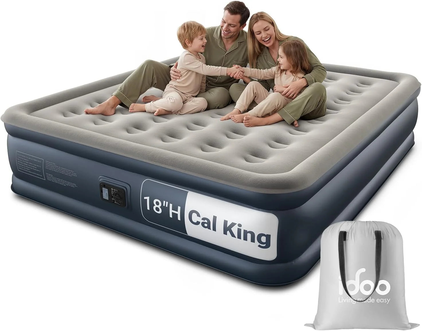 Lumi Discount Queen Air Mattress with Built in Pump, 18 Raised Comfort Inflatable Blow up Mattress, Upgraded Support Structure - Image 5