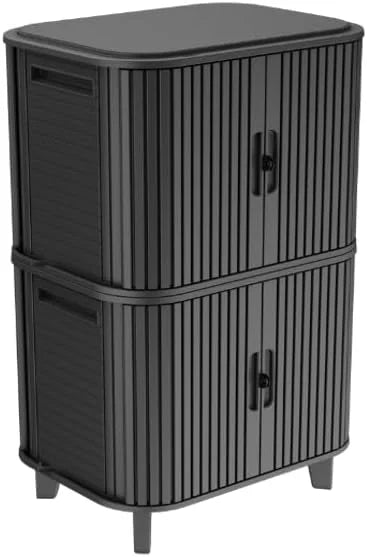 Lumi Discount Keter Velo 30 Gallon Outdoor Storage Cabinet, Weather-Resistant Resin Deck Box with Steel Reinforcement, Lockable