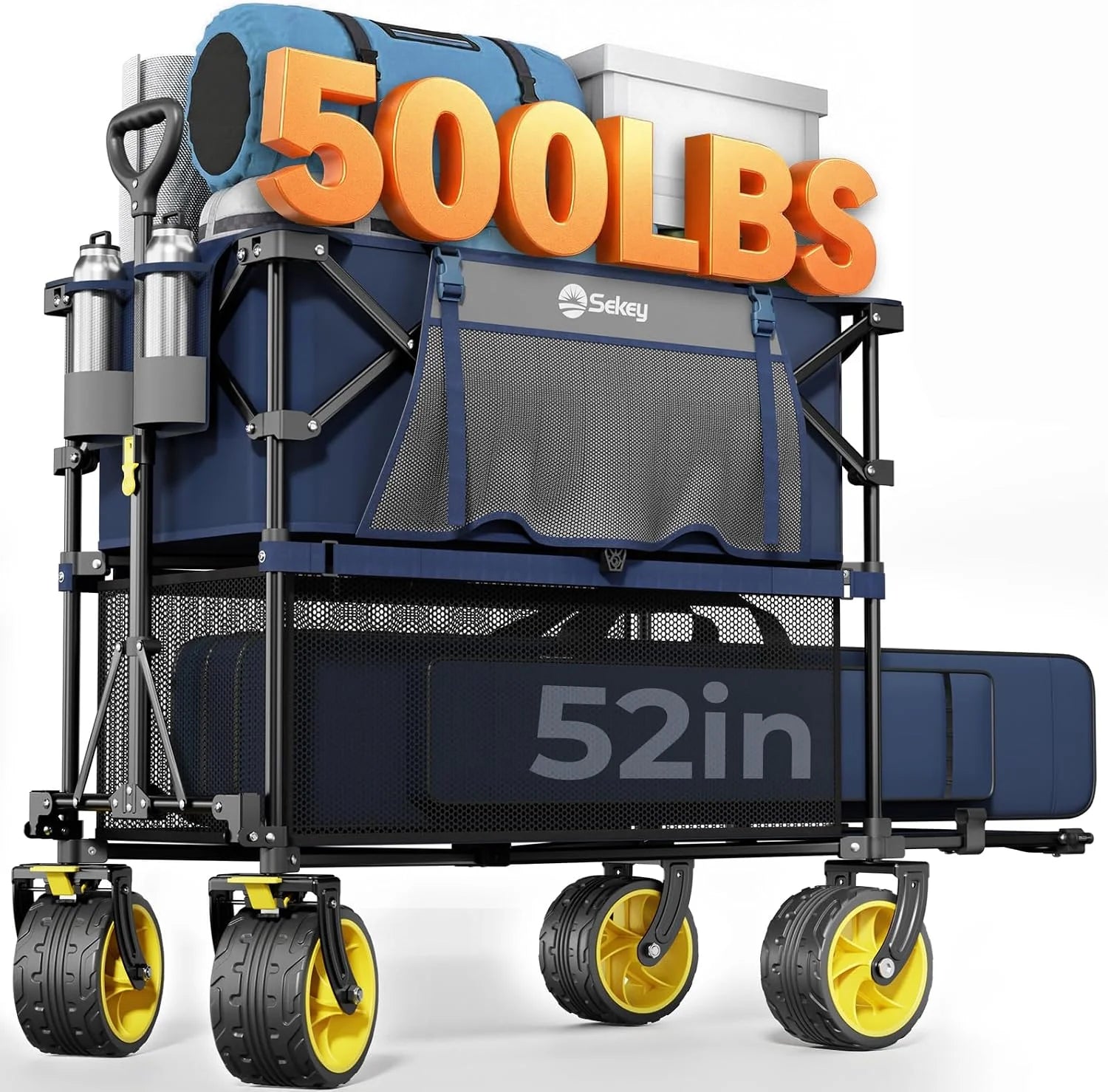 Lumi Discount Sekey 500LBS Heavy Duty Double Decker Wagon with Extender, 400L Large Capacity Collapsible Garden Cart Fits 10x10 Canopy - Image 6