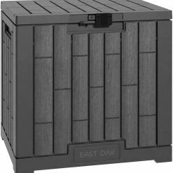 Alternative view of Lumi Discount OAK Outdoor Storage Box, 31 Gallon Deck Box Indoor and Outdoor Use, Waterproof Resin Storage Bin for Package Delivery