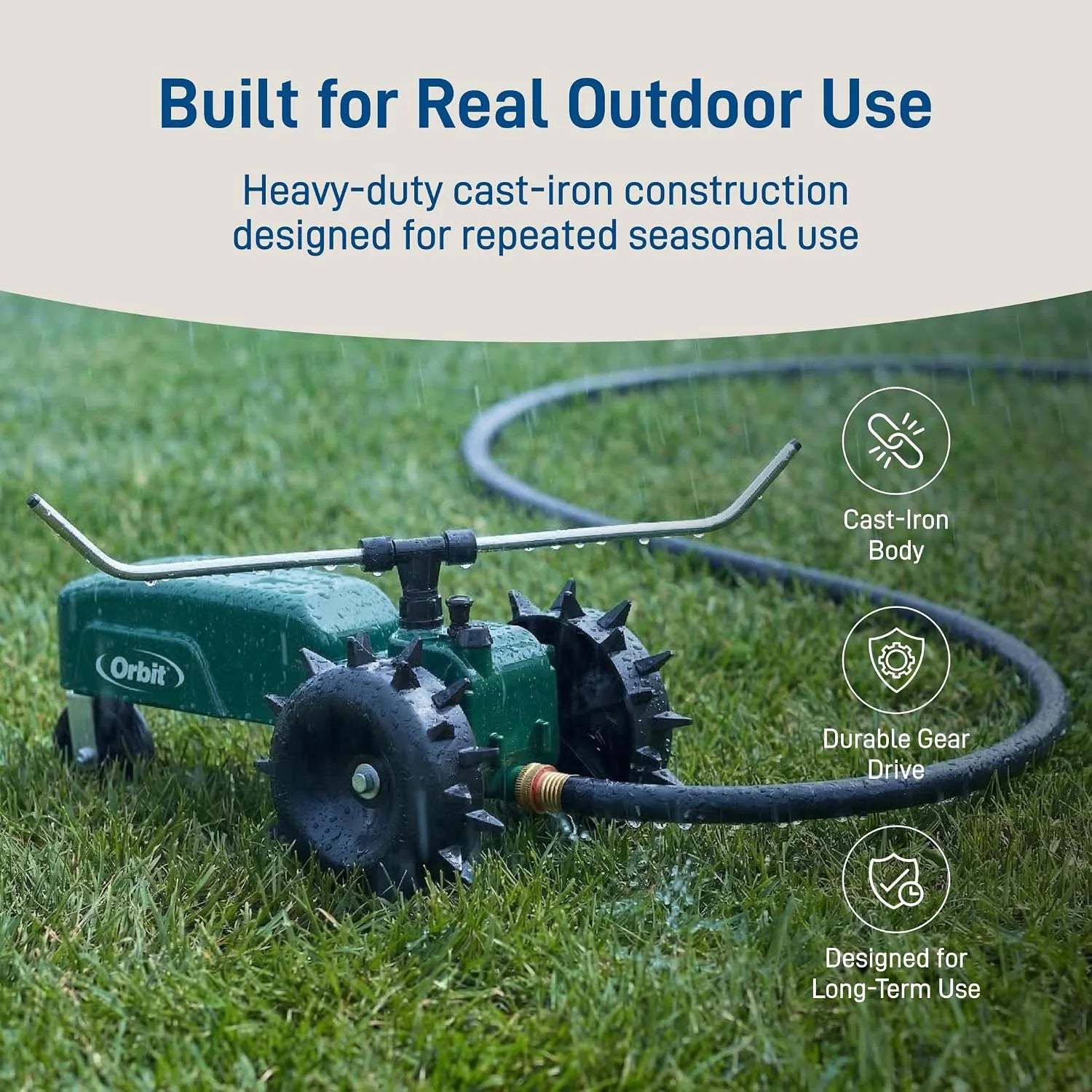 Lumi Discount Orbit Traveling Tractor Water Sprinkler, Self-Propelled Traveling Sprinkler for Wide Lawn Coverage - Image 7