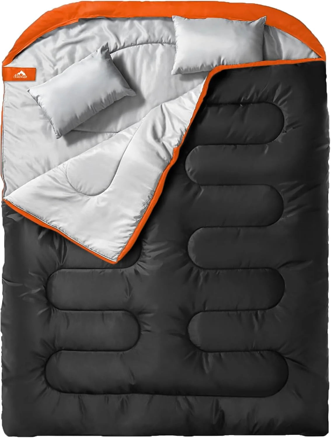 Discount MEREZA Double Sleeping Bag for Adults Mens with Pillow, XL Queen Size Two Person Sleeping Bag for All Season Camping - Image 2