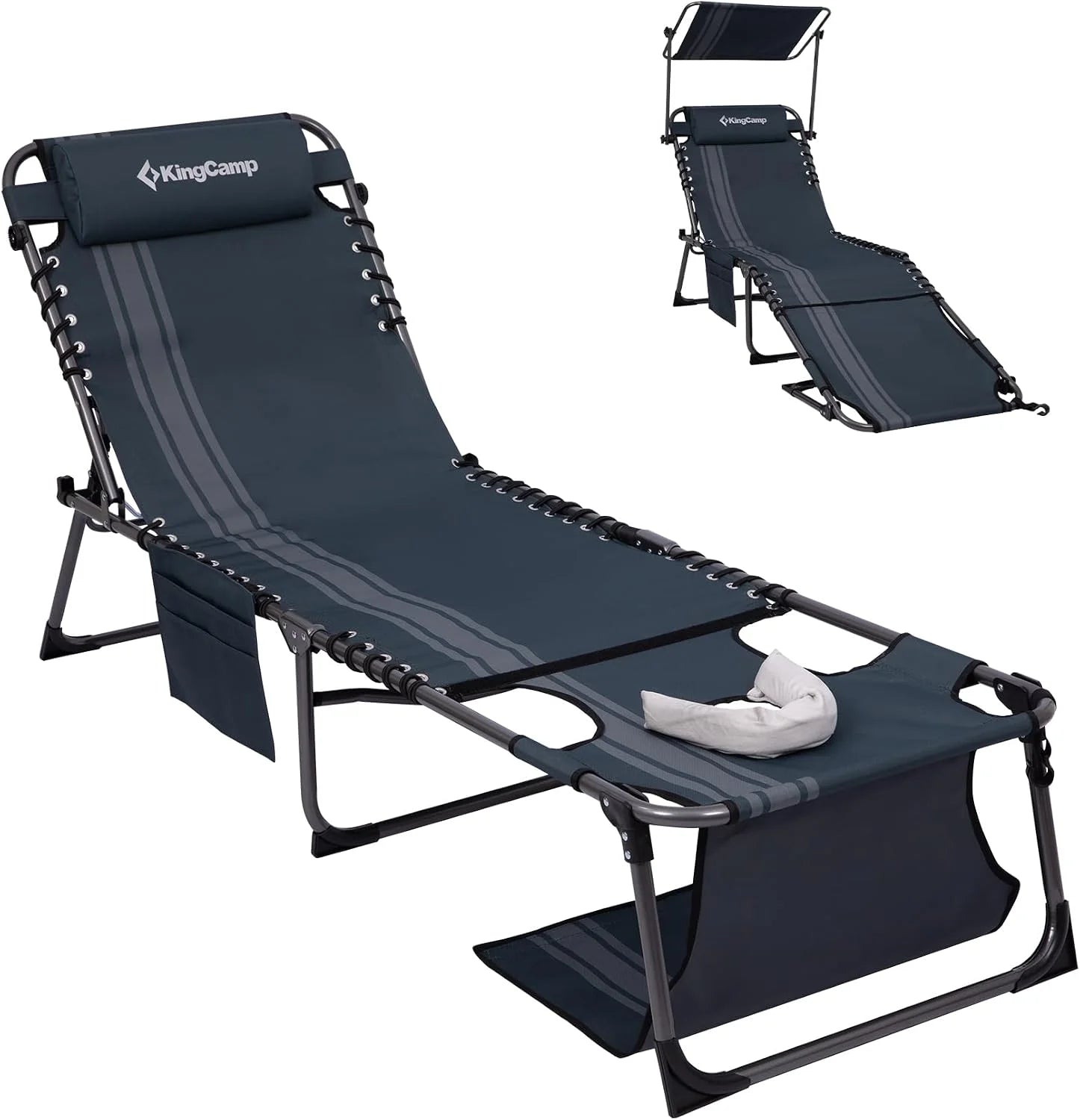 Lumi Discount Lounge Chair with face Hole & Canopy Shade, 400LBS Folding Portable Tanning Chair with face Hole - Image 5
