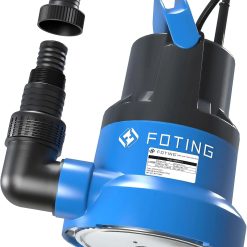 Discount 1/2HP Submersible Water Pump with Stainless Steel Base, Removes Water to 0.04 Depth, 2450GPH Portable Sump Pump