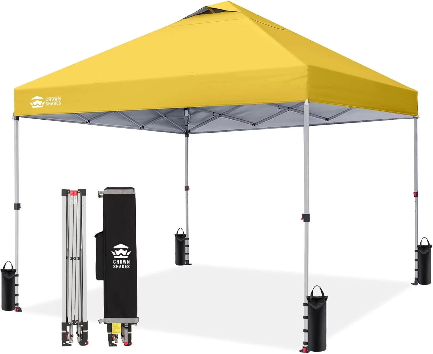 Discount CROWN SHADES 10×10 Pop Up Canopy, Patented CenterLok One Push Tent Canopy, 8 Stakes, 4 Ropes (10×10 - Image 19