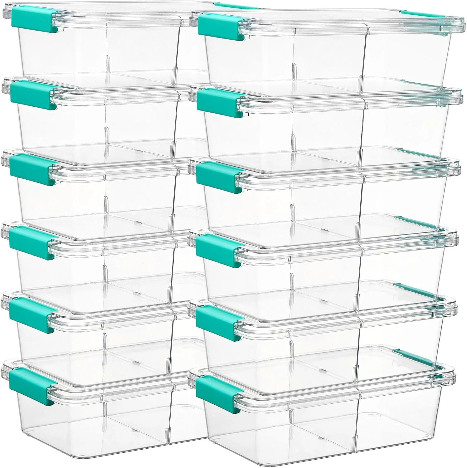 Discount 4 Pack 6 Qt Plastic Storage Bins with Lids, Clear Sensory Bins, Stackable Containers for Organizing School - Image 3