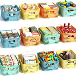 Alternative view of Discount Plastic Storage Baskets Bins for Home Organizing, 10 Pack, Space-Saving Storage Container with Handles