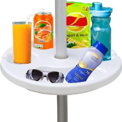 Discount AMMSUN 13 Portable Beach Umbrella Table Tray White