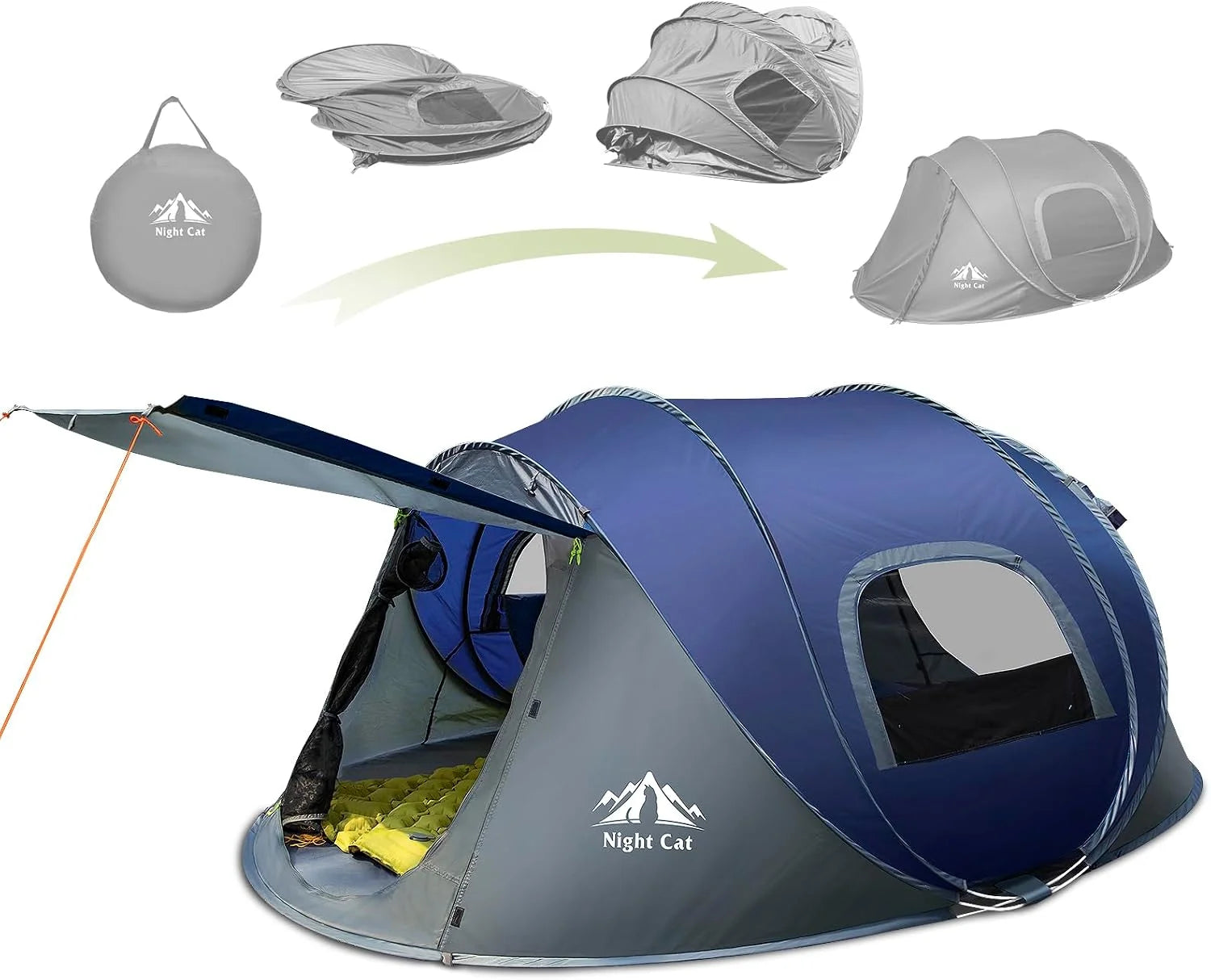 Lumi Discount Cat Pop-up Camping Tent: 2 Person Tent Waterproof Instant Easy Setup Family Tent