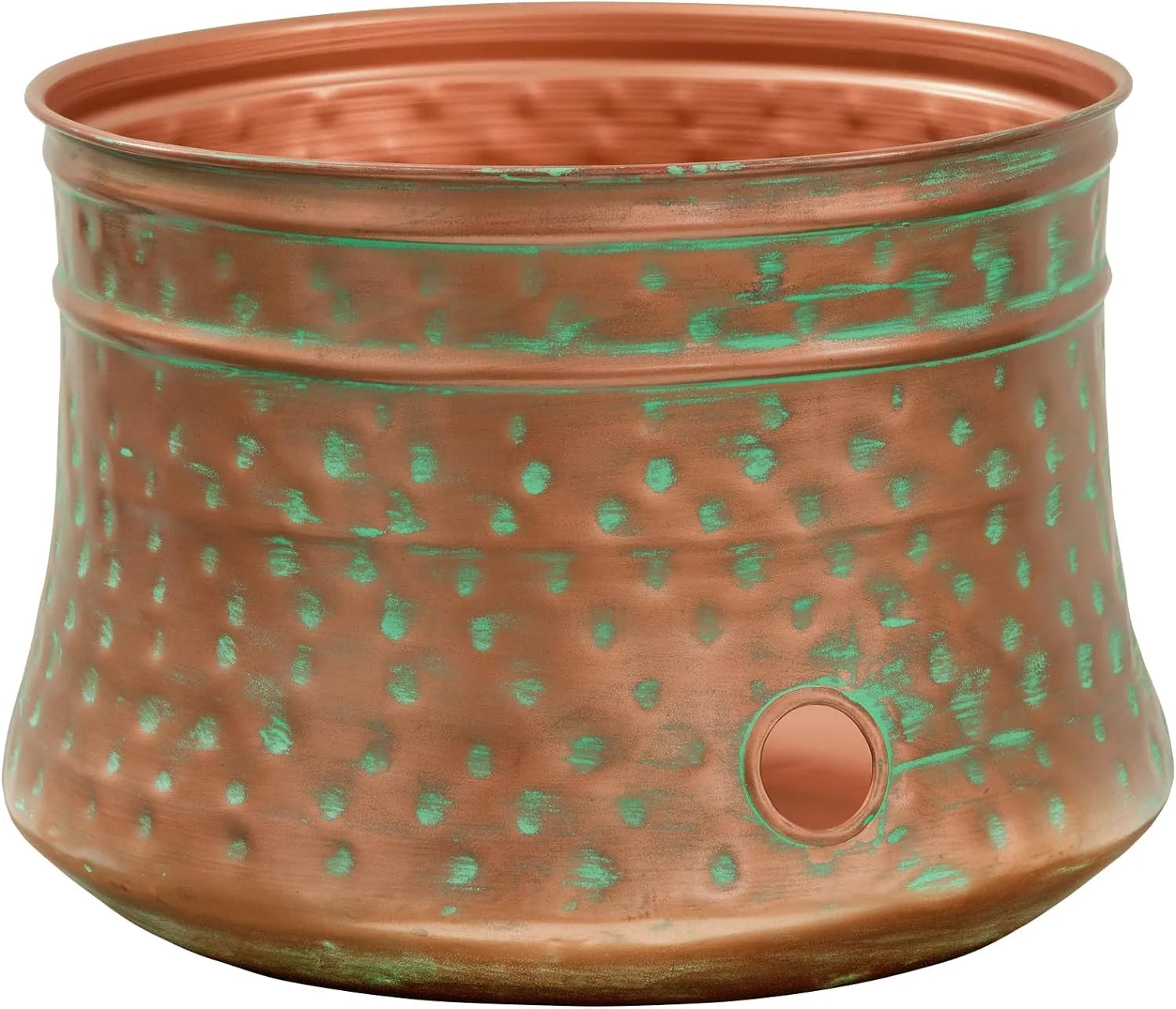 Lumi Discount Garden 1917-G Hose Pot, Hammered, Patina