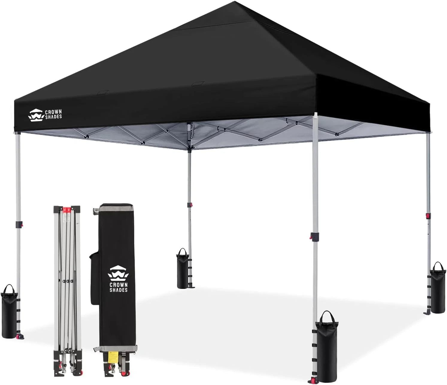 Discount CROWN SHADES 10×10 Pop Up Canopy, Patented CenterLok One Push Tent Canopy, 8 Stakes, 4 Ropes (10×10 - Image 27