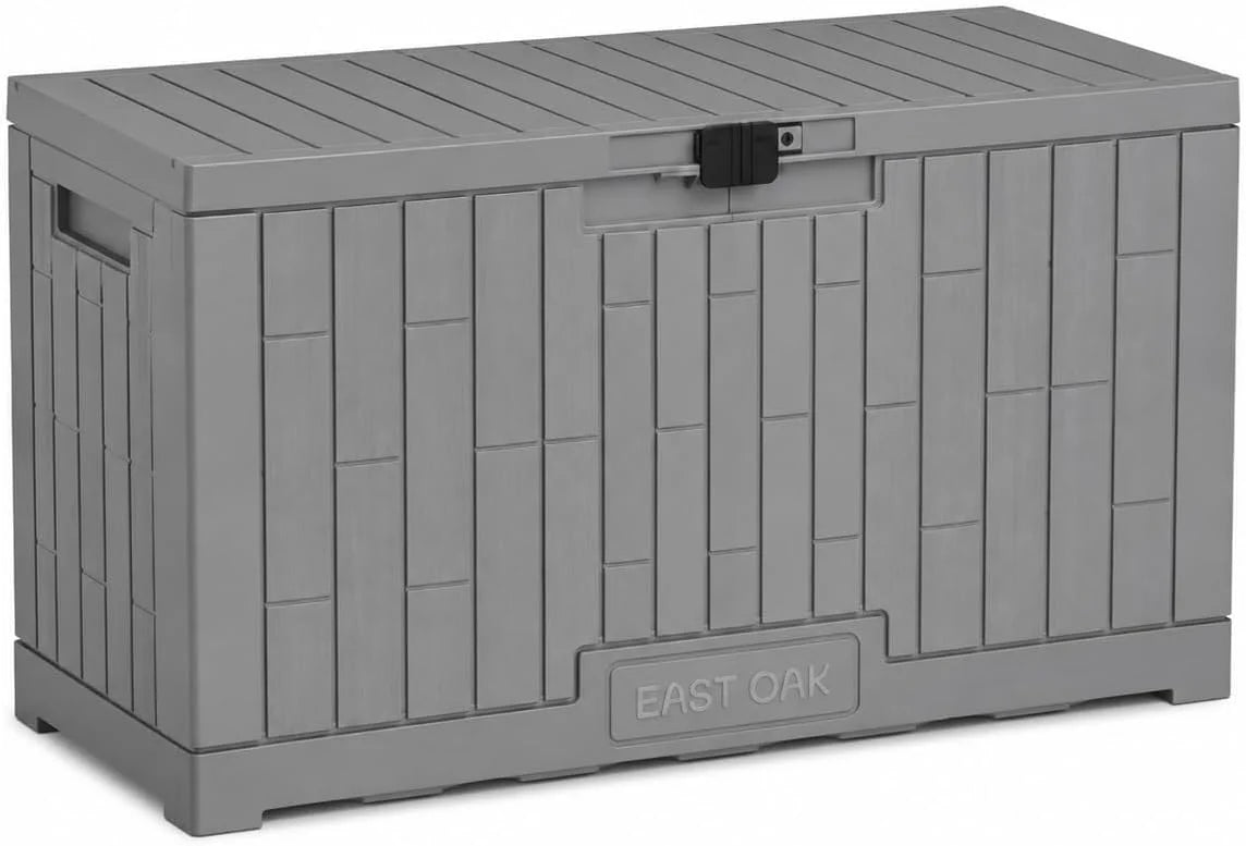 Lumi Discount OAK Outdoor Storage Box, 31 Gallon Deck Box Indoor and Outdoor Use, Waterproof Resin Storage Bin for Package Delivery - Image 8