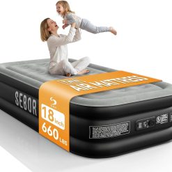 Alternative view of Discount Air Mattress Queen with Built-in Pump 18, Comfortable Self-Inflating Air Mattress with High-Speed Pump